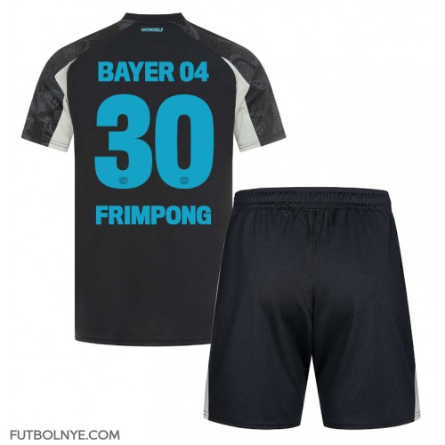 Camiseta Bayer Leverkusen Jeremie Frimpong #30 Tercera Equipación para niños 2024-25 manga corta (+ pantalones cortos)